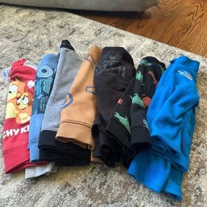 Cat & Jack Kids Mixed Sweatshirt Bundle — Red, Blue, Gray, Brown, Black, Teal